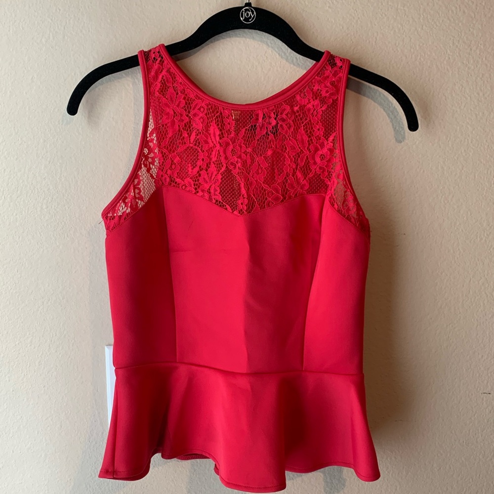 Bebe peplum lace shirt